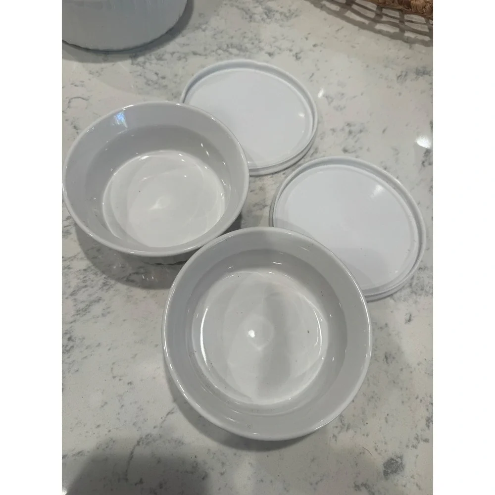 CorningWare French White 9 Piece Bakeware SetStoneware Casserole Dishes WhiteNIB